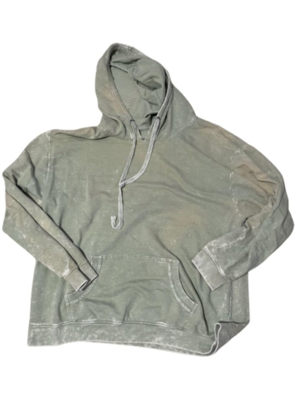 Sage Green Acid Wash Oversized Pullover Hoodie